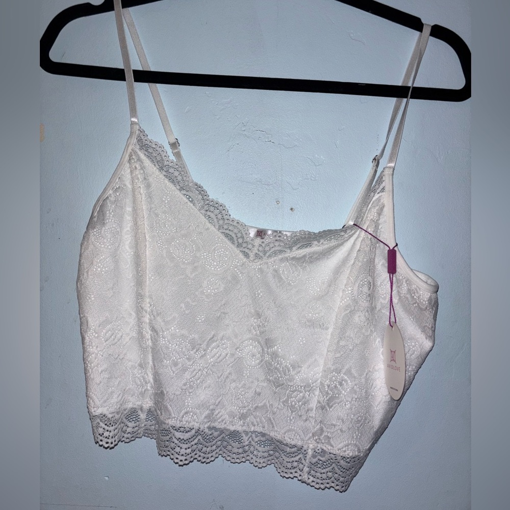 Elegant White Satin Camisole with Lace Trim